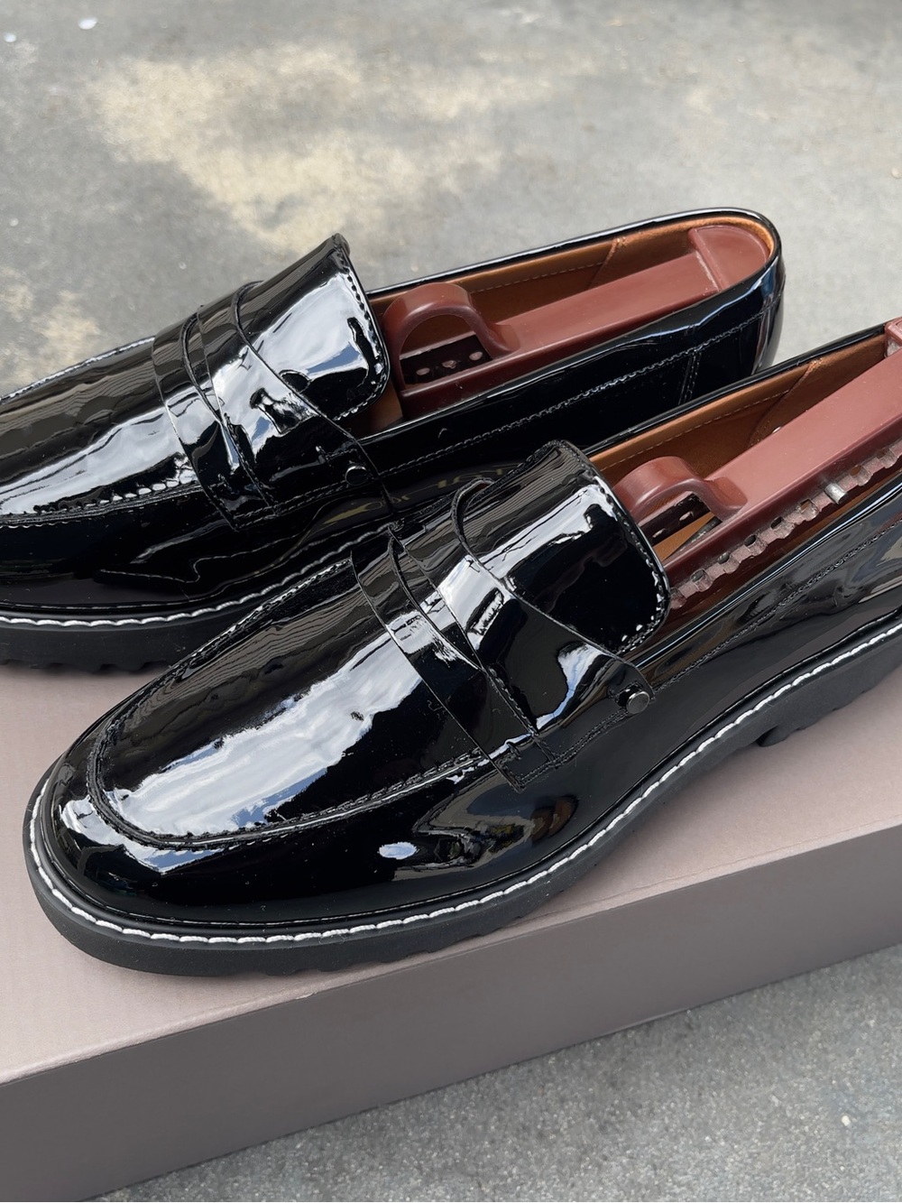 Franco Sarto - Cassandra Black Patent Leather Penny Loafers